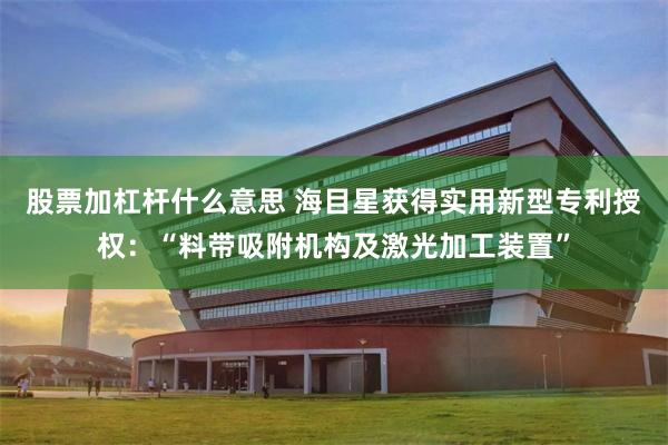 股票加杠杆什么意思 海目星获得实用新型专利授权：“料带吸附机构及激光加工装置”