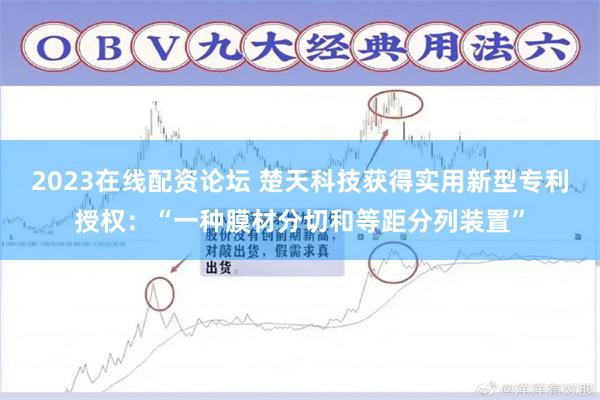 2023在线配资论坛 楚天科技获得实用新型专利授权：“一种膜材分切和等距分列装置”