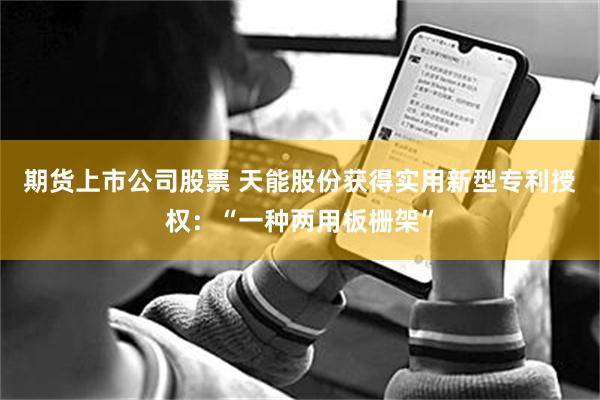 期货上市公司股票 天能股份获得实用新型专利授权：“一种两用板栅架”