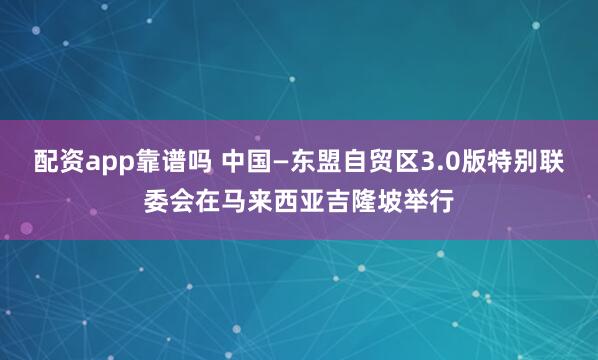 配资app靠谱吗 中国—东盟自贸区3.0版特别联委会在马来西亚吉隆坡举行